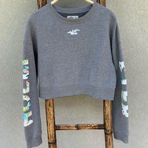 Hollister Grey Cropped Sweatshirt -Size Small